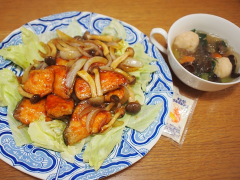 ヨシケイ鮭の黒酢南蛮